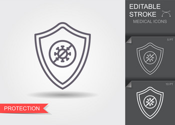 Grunge shield protecting from virus germs Vector Image