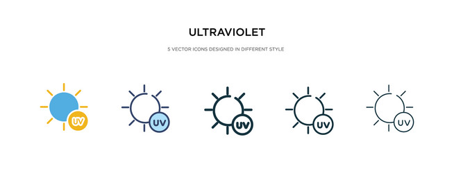 ultraviolet icon in different style two colored vector image