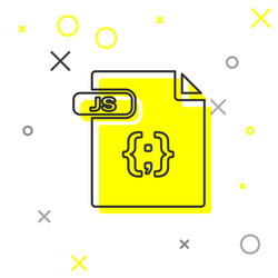 grey line js file document download button vector image
