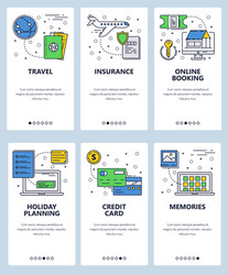 line art web and mobile app template set vector image