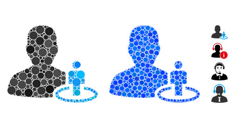 Portal moderator mosaic icon inequal pieces Vector Image