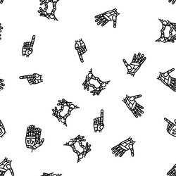 robot hand gesture ai digital seamless pattern vector image