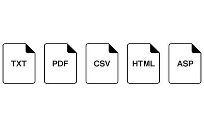 simple icon set in file format vector image