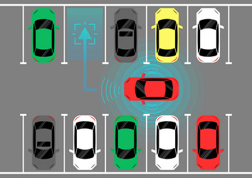 smart car with remote sensing and sensor system vector image
