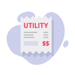 Utility bill receipt icon or budget expense vector