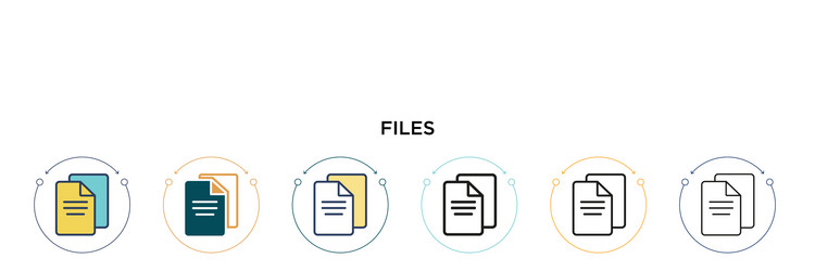 files icon in filled thin line outline and stroke vector image