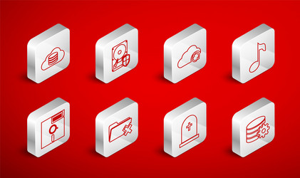 set line setting database server hard disk drive vector image
