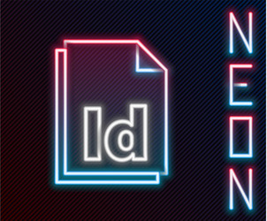 glowing neon line id file document icon isolated vector image