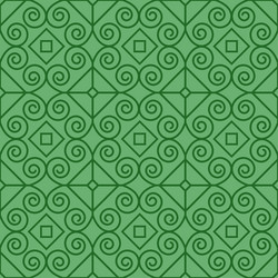 Green pattern with linear swirls vector