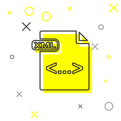 grey line xml file document download button vector image