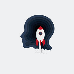 head of a man and layers in the form vector image