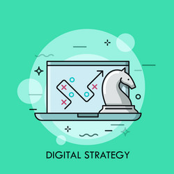 laptop with map path or route on screen vector image