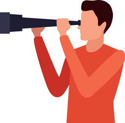 man with telescope vector image