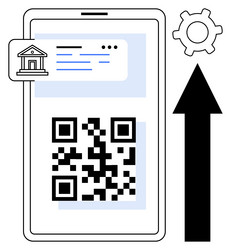 mobile banking qr code with upgrade concept vector image