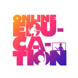 Online education concept typographic design vector