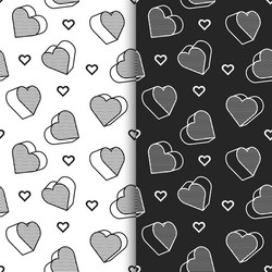 set seamless endless patterns with graphic vector image