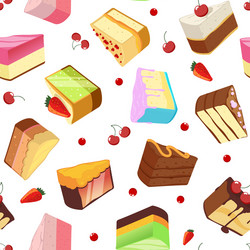 slices of cake seamless pattern isolate vector image
