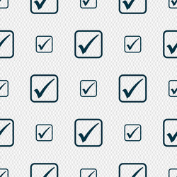 a check mark icon sign seamless pattern vector image