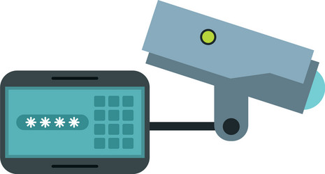 cctv video camera with password keyboard vector image