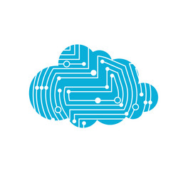 digital cloud printed circuit eddy computer vector image