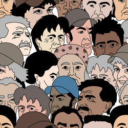 seamless pattern background diverse crowd vector image