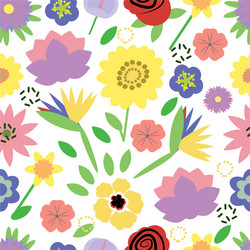 trendy floral pattern fabric design with simple vector image