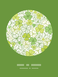 Clover line art circle decor pattern background vector