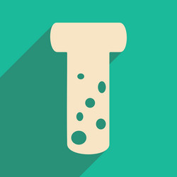 flat with shadow icon and mobile applacation flask vector image