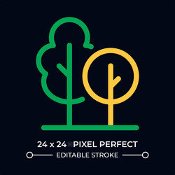 growing trees dark color line ui icon vector image