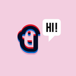 man saying hi 3d effect abstract character vector image