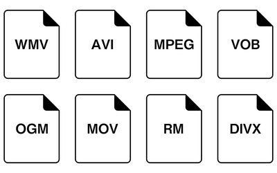 simple icon set in file format vector image