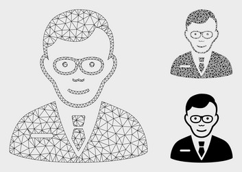 specialist mesh network model and triangle vector image