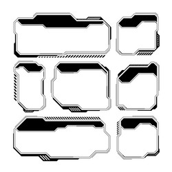 black futuristic hud or ui elements sci-fi user vector image