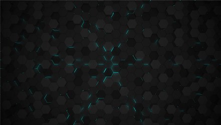 blue 3d hexagon tech background vector image