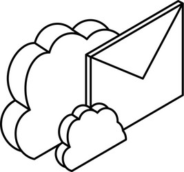 cloud computing server with envelope vector image