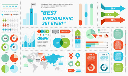 Infographics elements and objects big huge set all vector