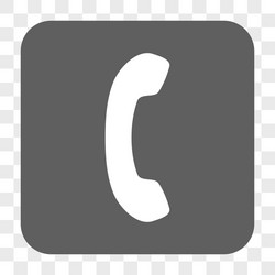 phone receiver rounded square button vector image