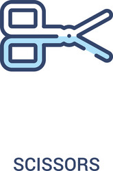 scissors concept 2 colored icon simple line vector image