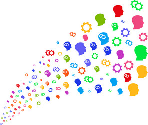 source stream of intellect gears vector image