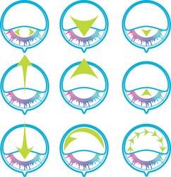 abstract badge set with arrow vector