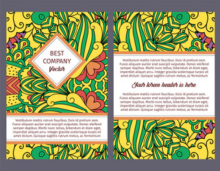 Brochure design with colorful floral pattern vector