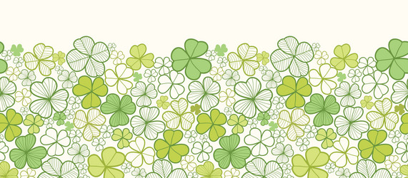 clover line art horizontal seamless pattern vector image