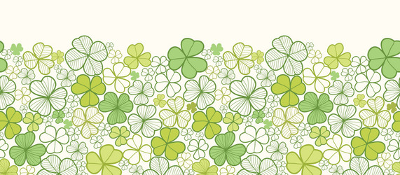 clover line art horizontal seamless pattern vector