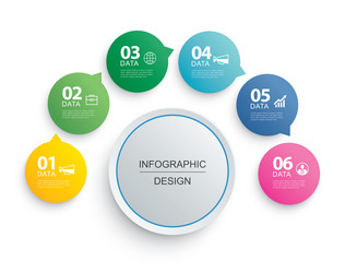 Data Timeline Circles with Numbers vector image