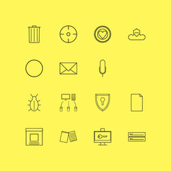 Internet of things linear icon set simple outline vector