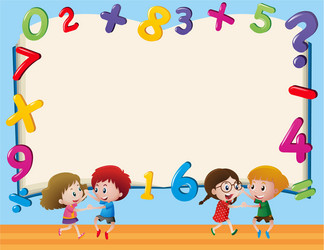 Kids Border with Numbers Vector Image