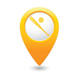 map pointer with baseball icon vector image
