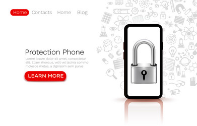 protection phone password web site banner app vector