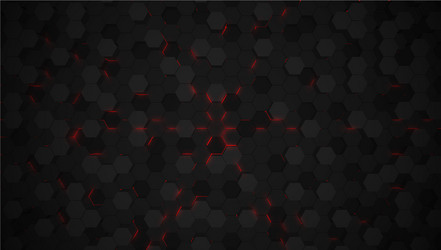 red 3d hexagon tech background vector image