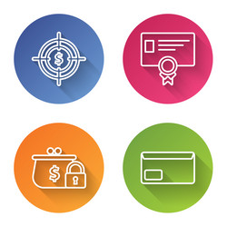 set line target with dollar symbol certificate vector image